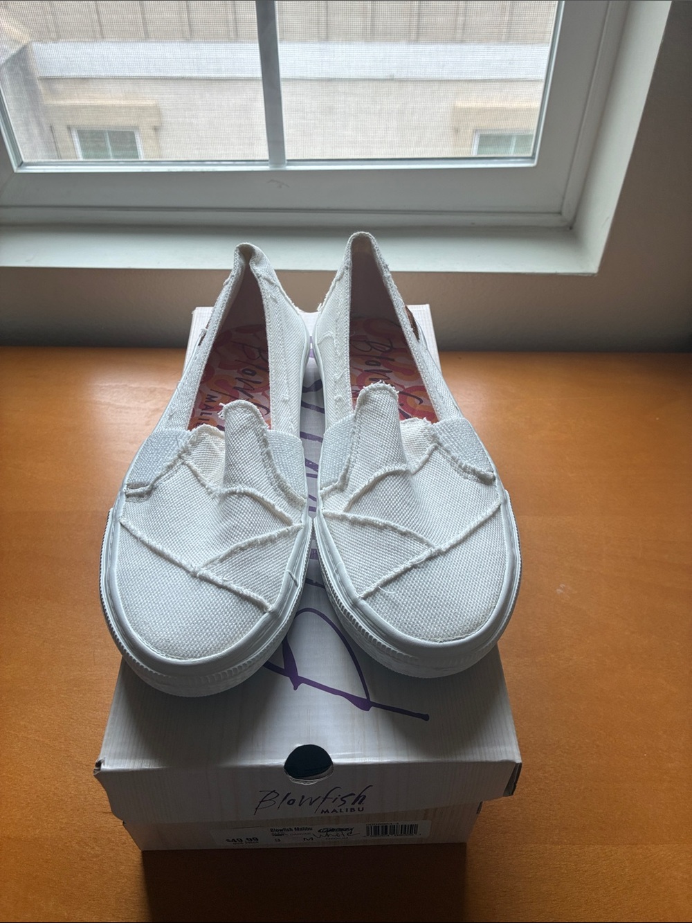 Blowfish Malibu White Canvas Slip-On Sneakers
